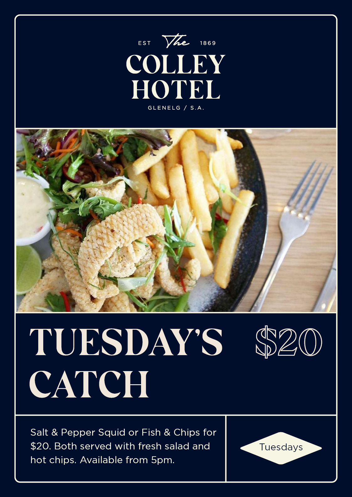Seafood night special at the colley hotel