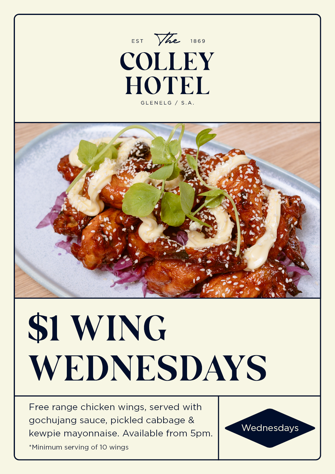 Wednesday Wings night at the colley hotel